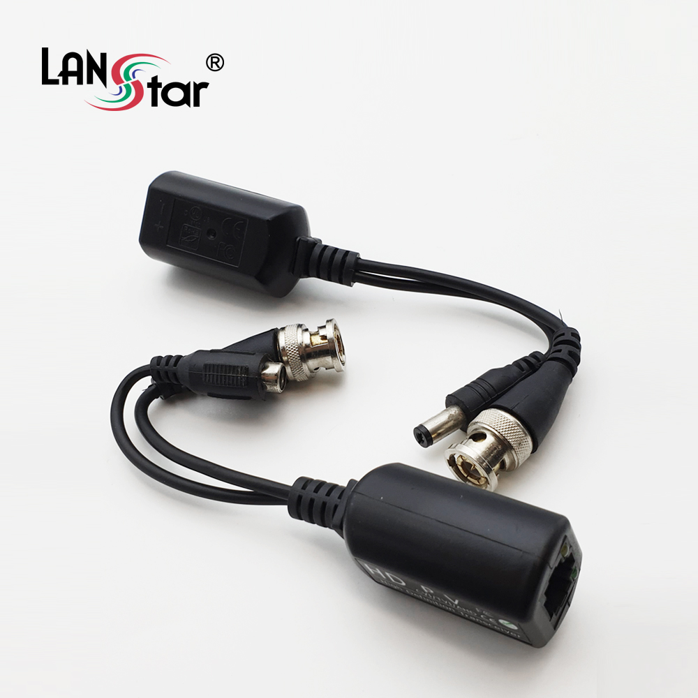 1채널 CCTV 영상+전원 송수신기 비디오 발룬 세트