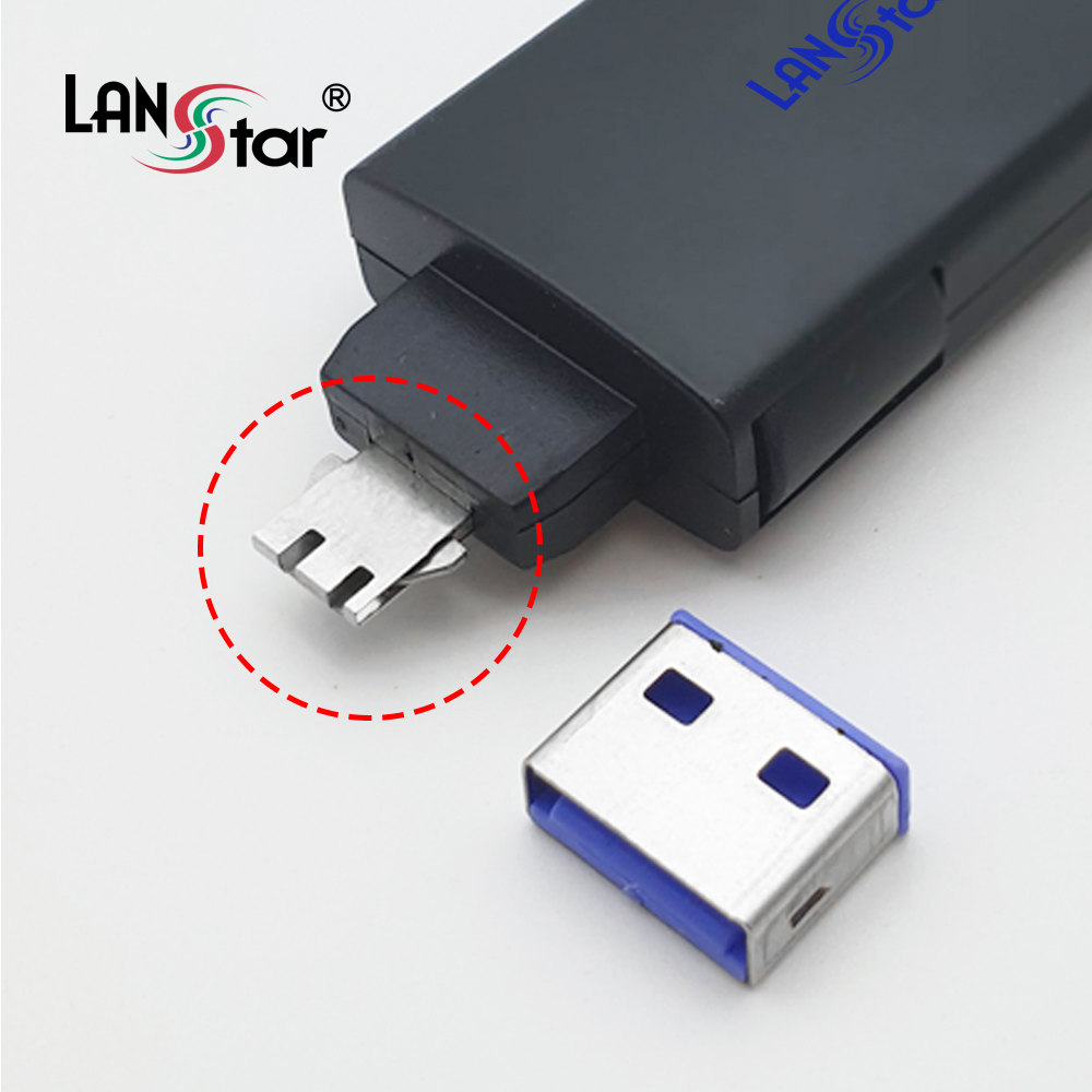 USB포트 잠금장치, USB A타입 커넥터 4개 포함 세트 (블루)