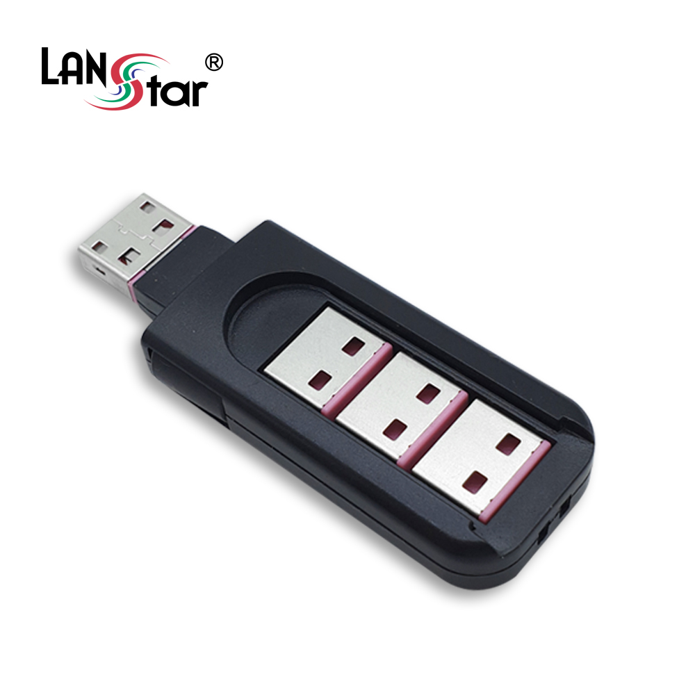 USB포트 잠금장치, USB A타입 커넥터 4개 포함 세트 (핑크)