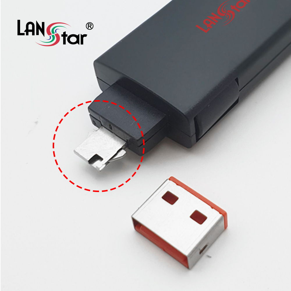USB포트 잠금장치, USB A타입 커넥터 4개 포함 세트 (레드)