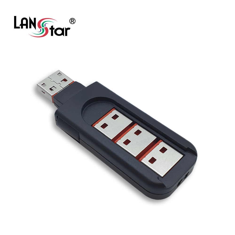 USB포트 잠금장치, USB A타입 커넥터 4개 포함 세트 (레드)