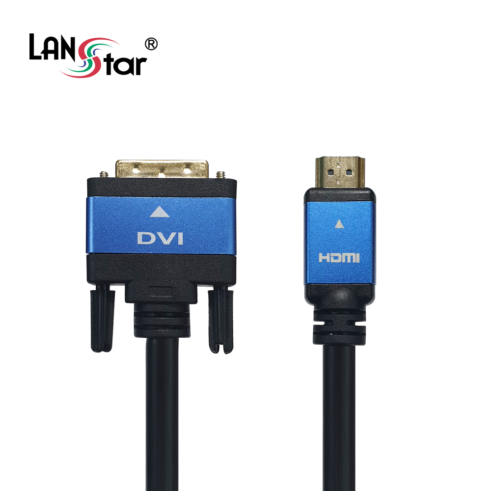 HDMI 1,4 to DVI 싱글(18+1) 블루메탈 케이블 , 20M , 4K 30Hz , 26+28AWG  (7개)