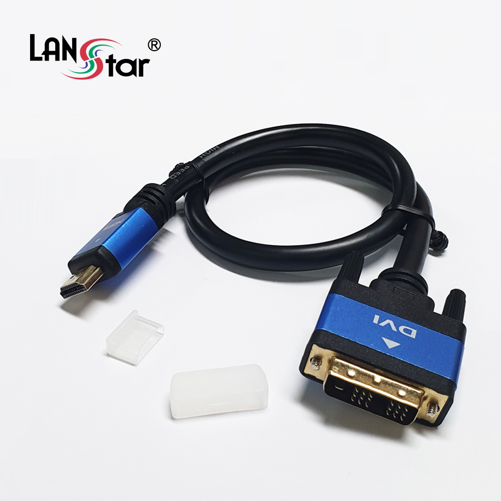 HDMI 2,0 to DVI 싱글(18+1) 블루메탈 케이블 , 1.5M , 4K 60Hz , 30AWG