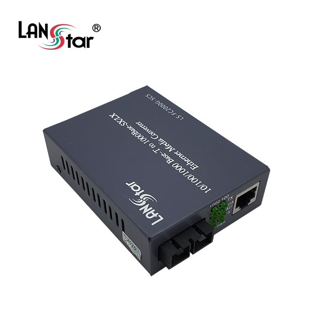 랜스타 LS-FC2000G-SCS 광 미디어 컨버터 싱글 SC타입 1000Mbps