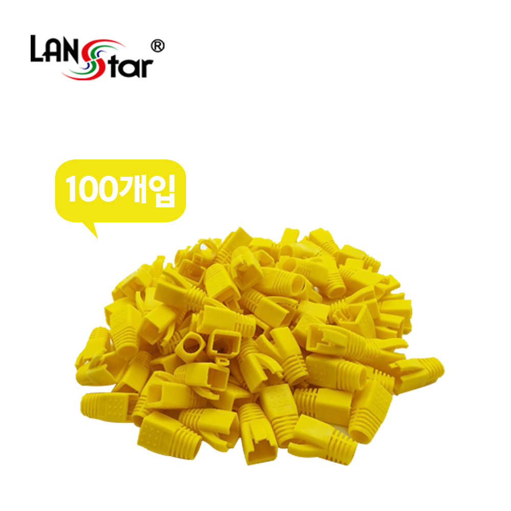 RJ-45 CAT.8/7 통부트(8.5Ø/옐로우/100개)