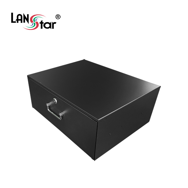 허브랙 슬라이드 서랍장 4U, Black [30410]