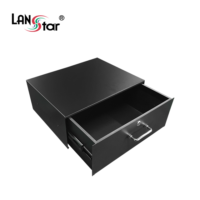 허브랙 슬라이드 서랍장 4U, Black [30410]