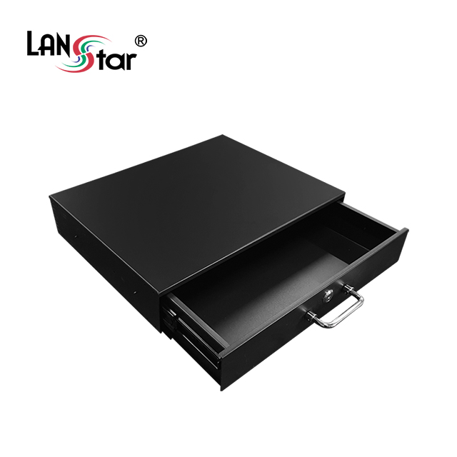 허브랙 슬라이드 서랍장 2U, Black [30408]