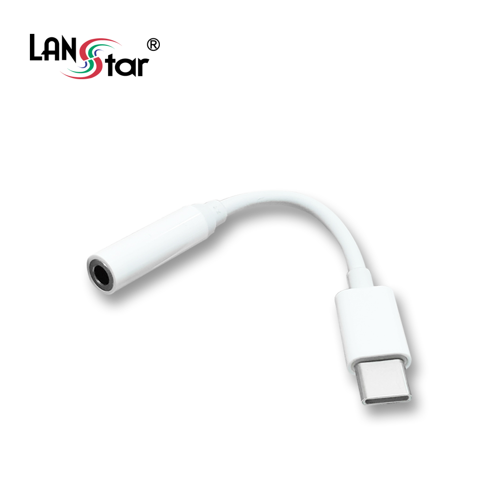 USB 3.1(Type C) to 3.5mm AUX , White , 10cm / C타입 이어폰 젠더
