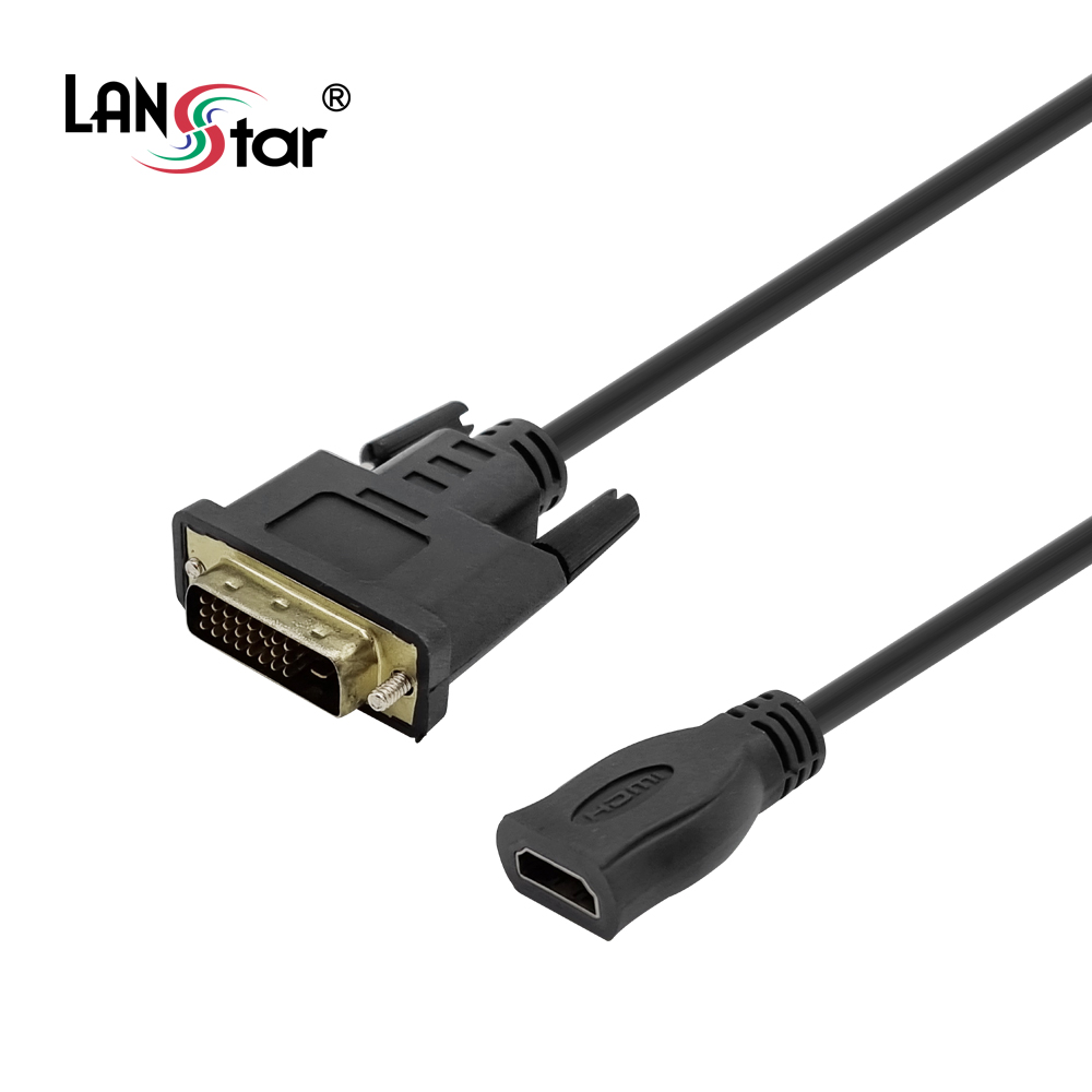 [LANstar] DVI to HDMI 케이블 젠더 0.15m [30494]