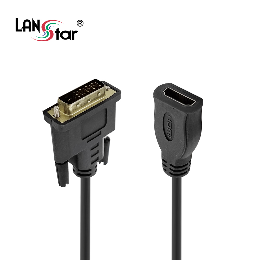 [LANstar] DVI to HDMI 케이블 젠더 0.15m [30494]