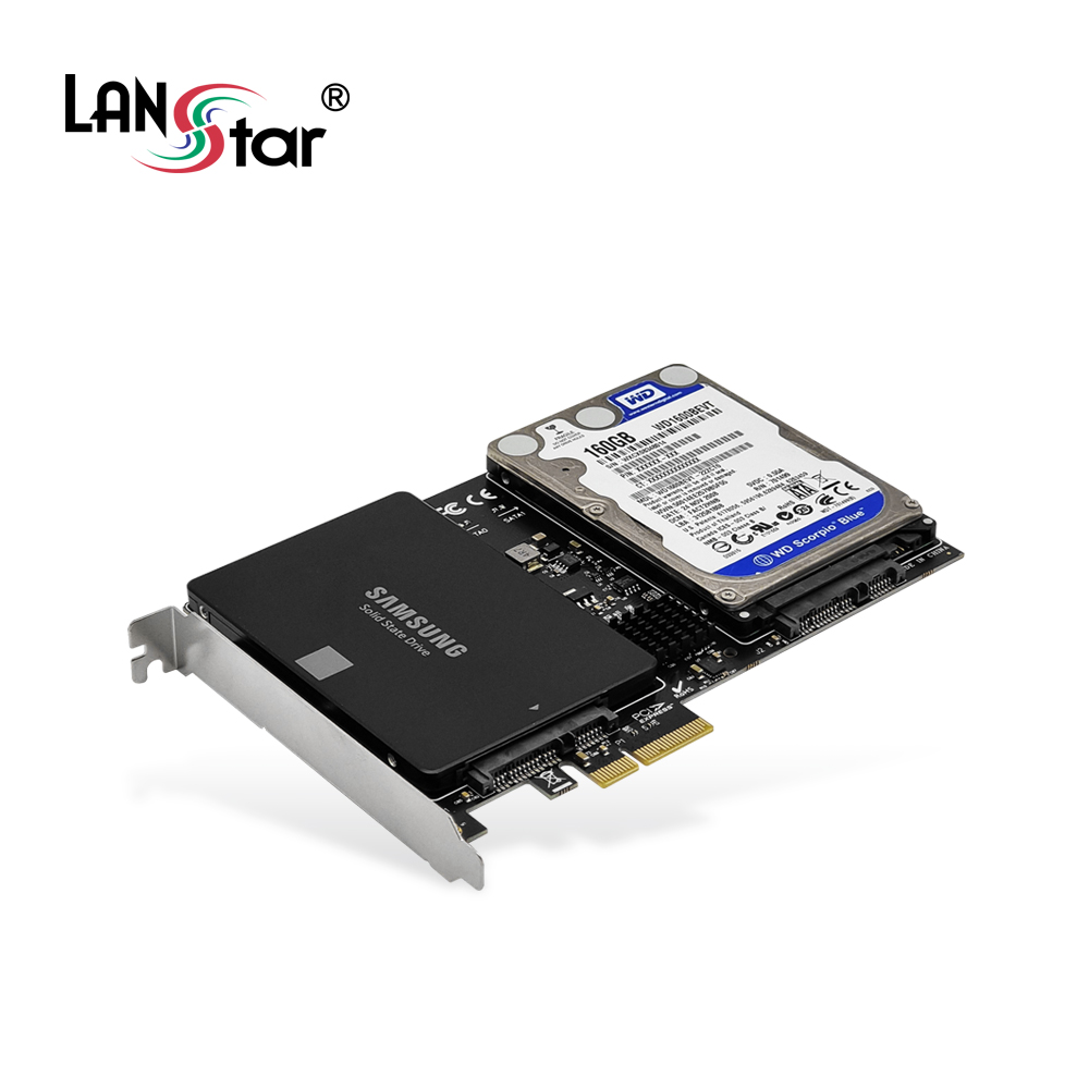 [LANstar] PCIe 2.5 SSD/HDD SATA3.0 카드, 2포트 [30500]