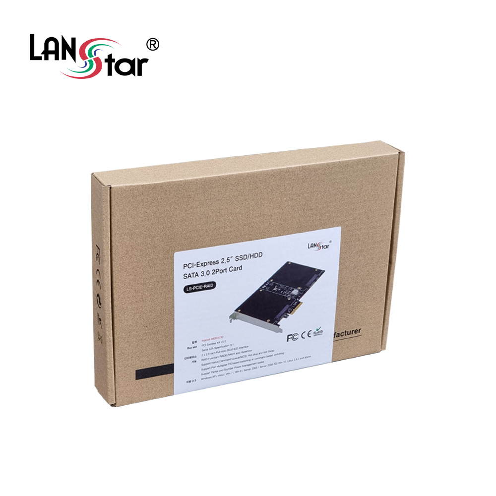 [LANstar] PCIe 2.5 SSD/HDD SATA3.0 카드, 2포트 [30500]