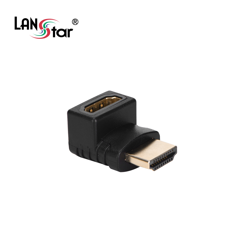 [LANstar] HDMI젠더, HDMI A／M-A／F, Black, 상향90도 [30576]