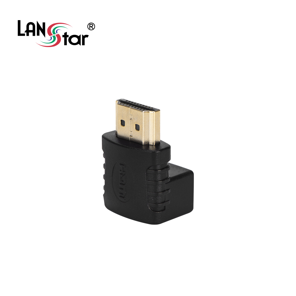 [LANstar] HDMI젠더, HDMI A／M-A／F, Black, 상향90도 [30576]