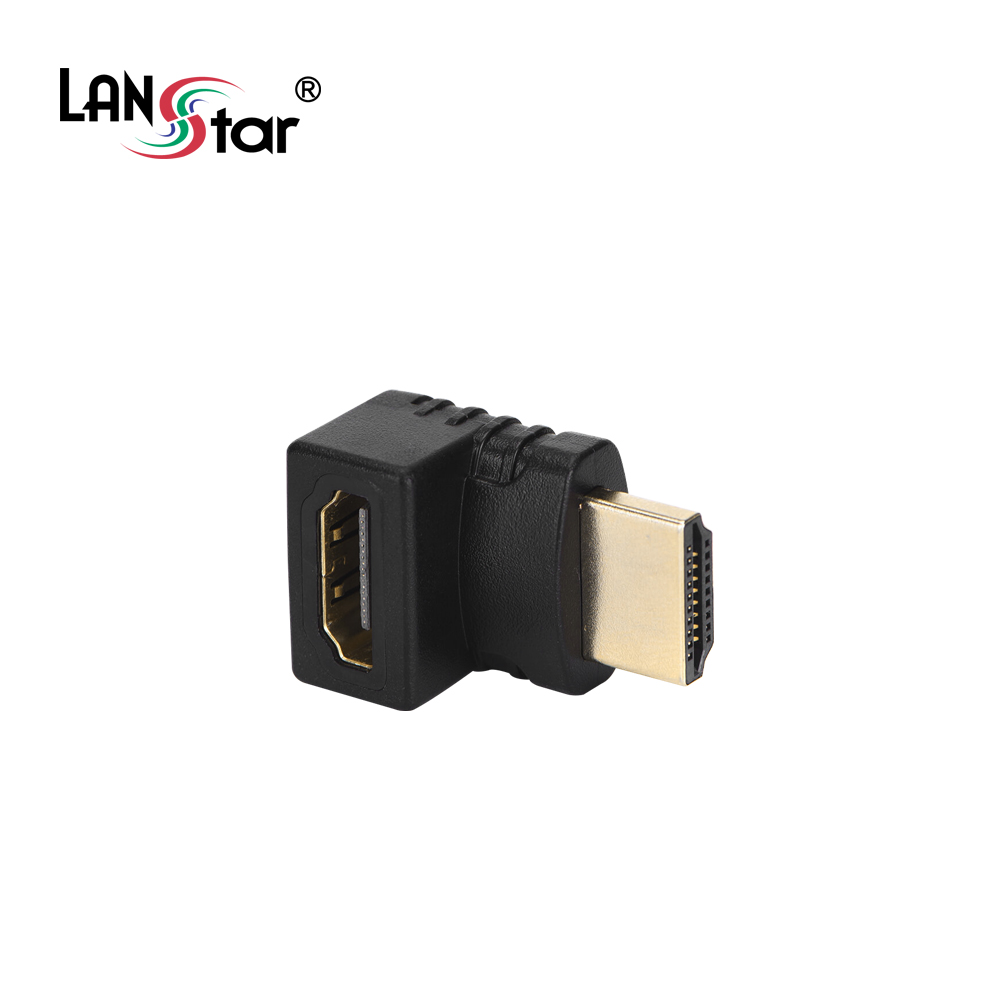 [LANstar] HDMI젠더, HDMI A／M-A／F, Black, 상향90도 [30576]