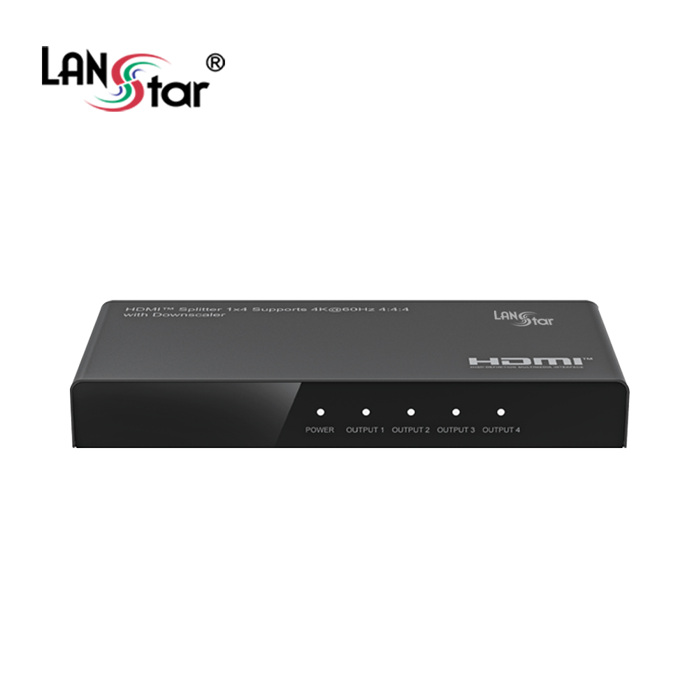 [LANstar] HDMI 1:4 분배기, 4K 60Hz, 다운스케일 지원 [30533]