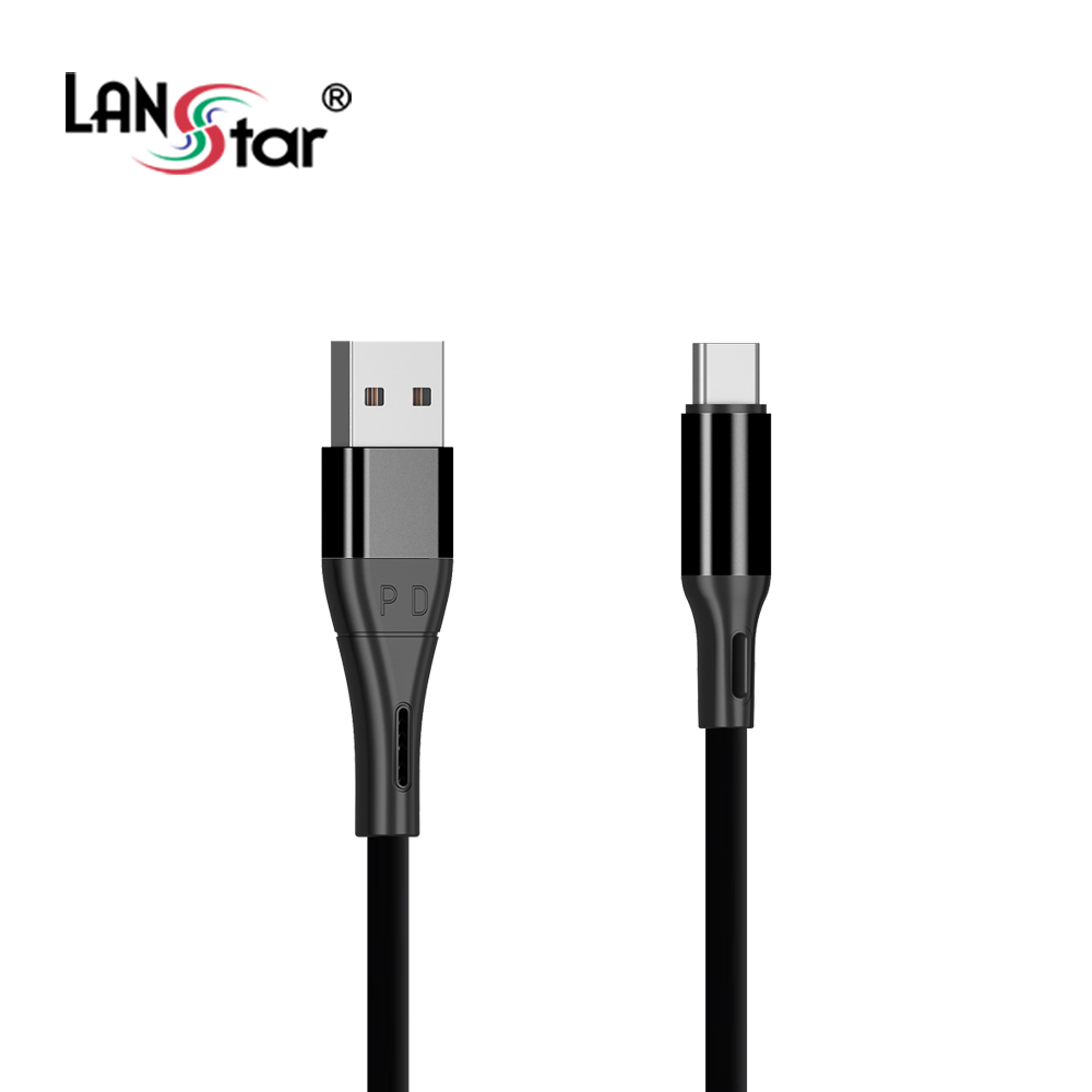 [LANstar] 모바일 2in1 충전 케이블 블랙 1m (Type A, C) [30633]