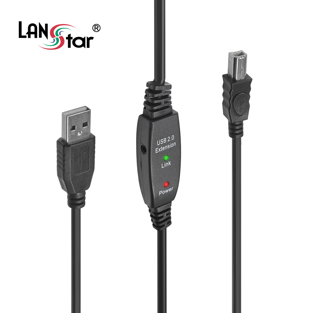 [LANstar] USB2.0 A to B 리피터 케이블 10M [30623]