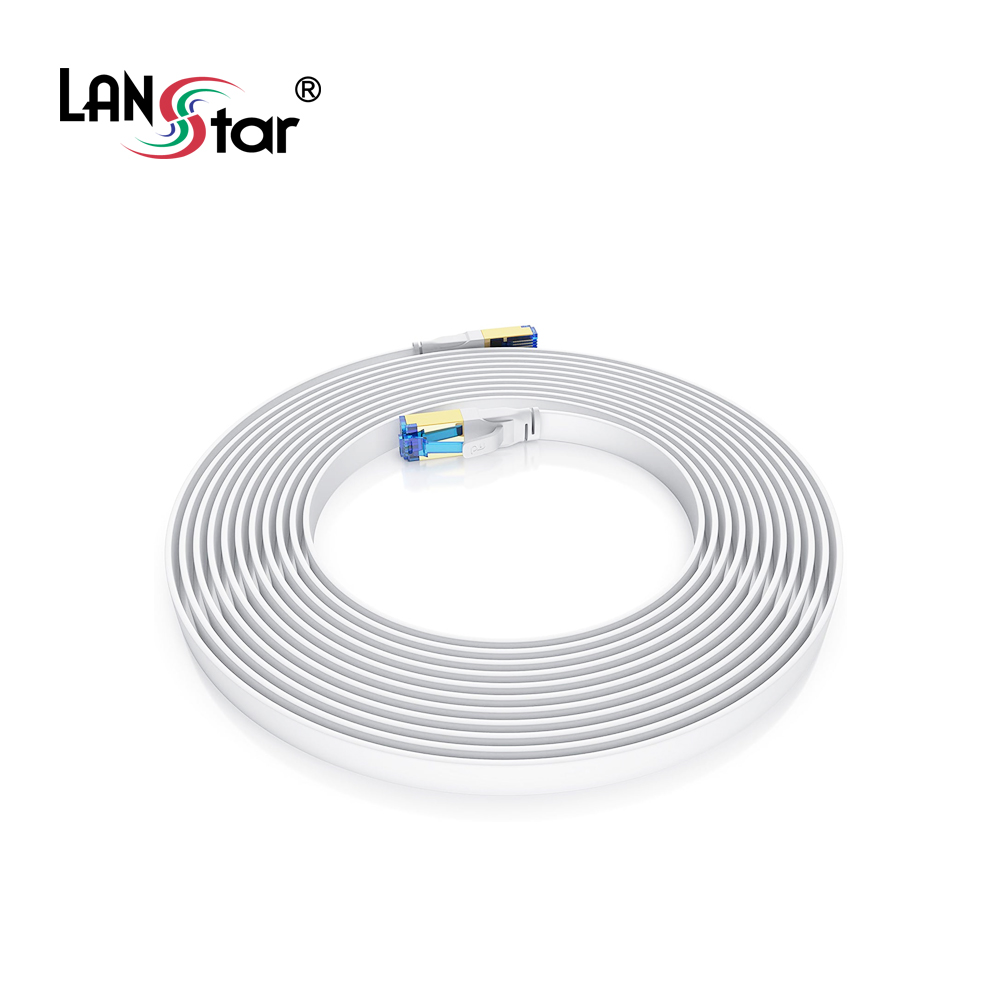 [LANstar] CAT.6A FTP 평면케이블 10m 화이트색상 [30642] (80개)