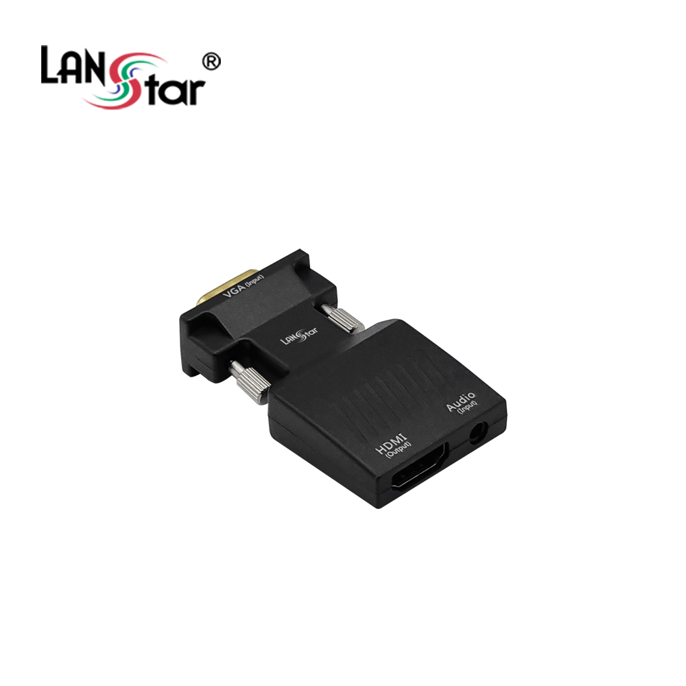 [LANstar] VGA to HDMI 젠더 컨버터, 오디오 지원 [30712]