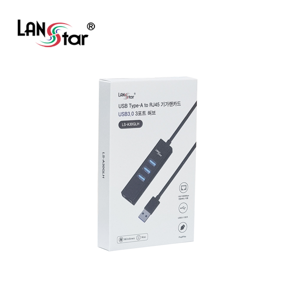 [LANstar] USB 3.0 Type A 기가랜카드 허브 [30680]