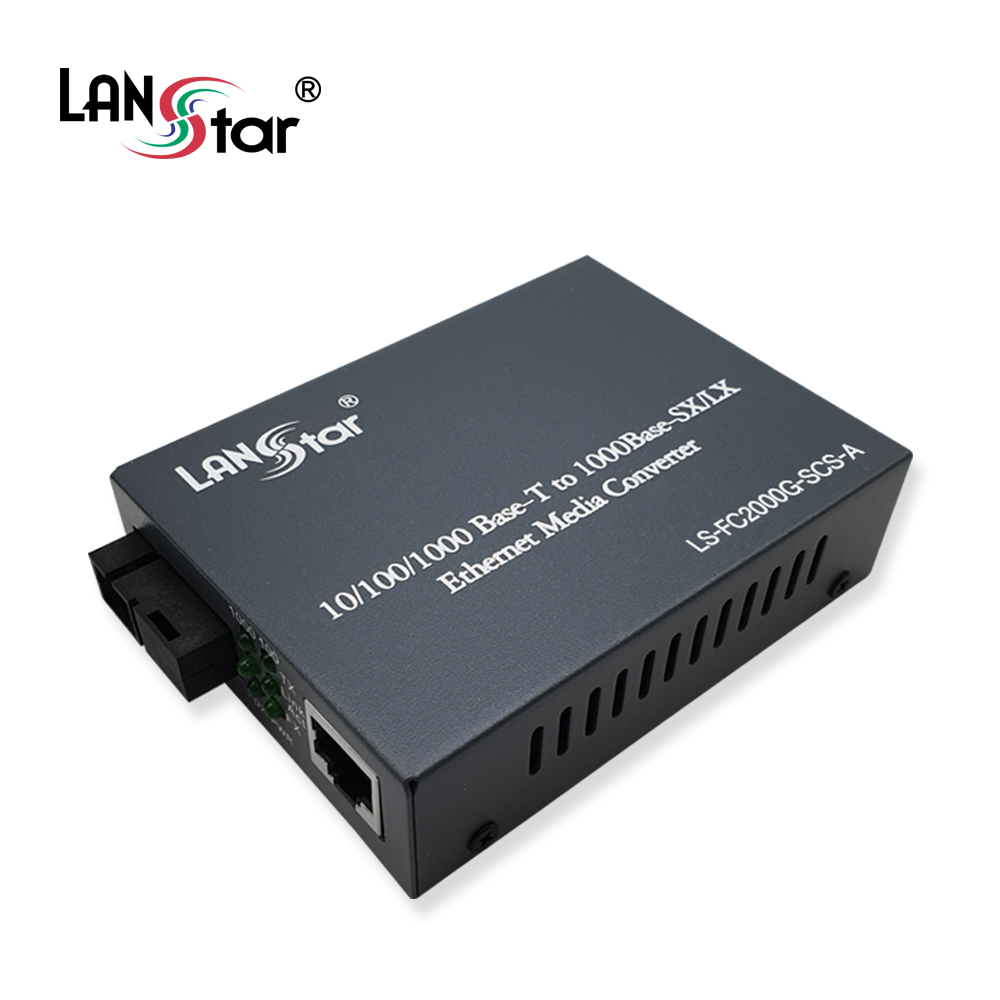 광 미디어 컨버터/광 컨버터, 10/100/1000Mbps 싱글 SC타입, A타입 TX 1310nm/RX 1550nm, 최대 25km