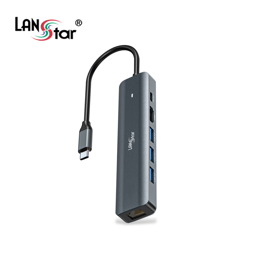 [LANstar] Type C 6in1 멀티허브 컨버터 [30723]