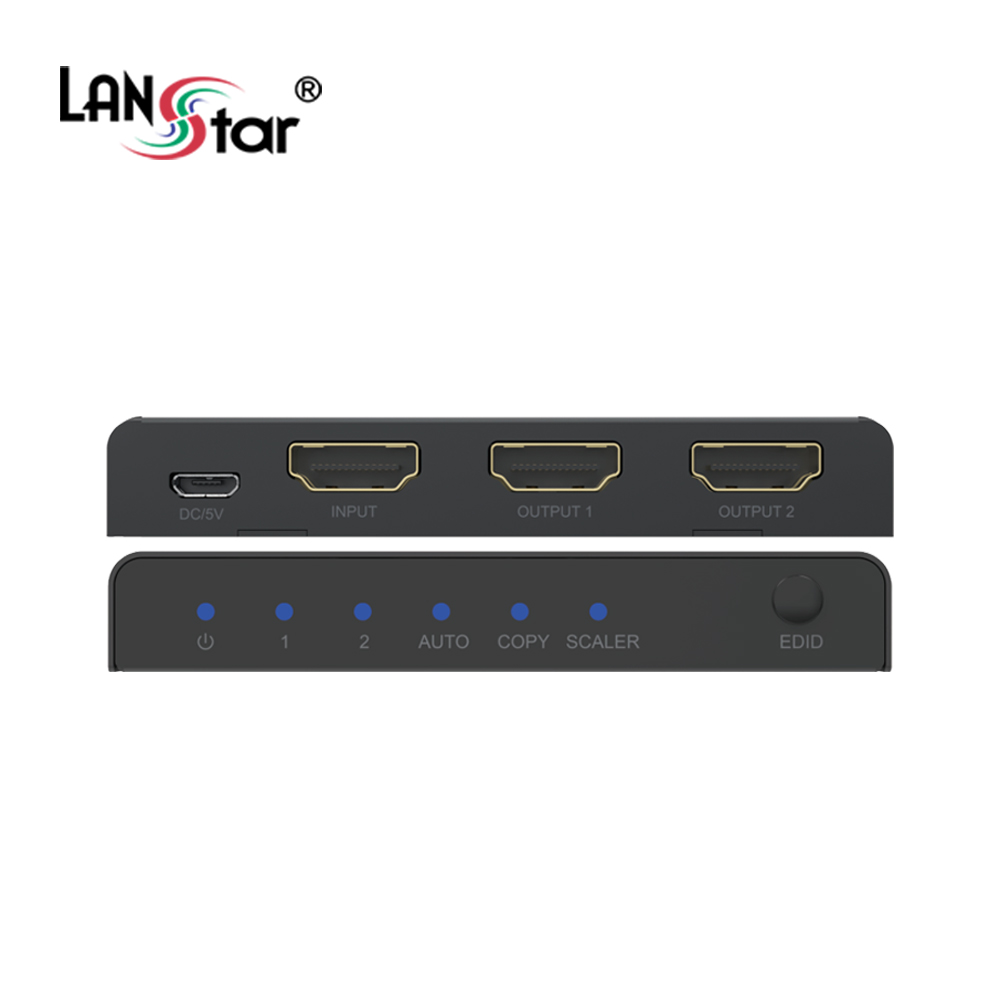 [LANstar] 1:2 HDMI 2.0 분배기, 다운스케일 기능 [30736]
