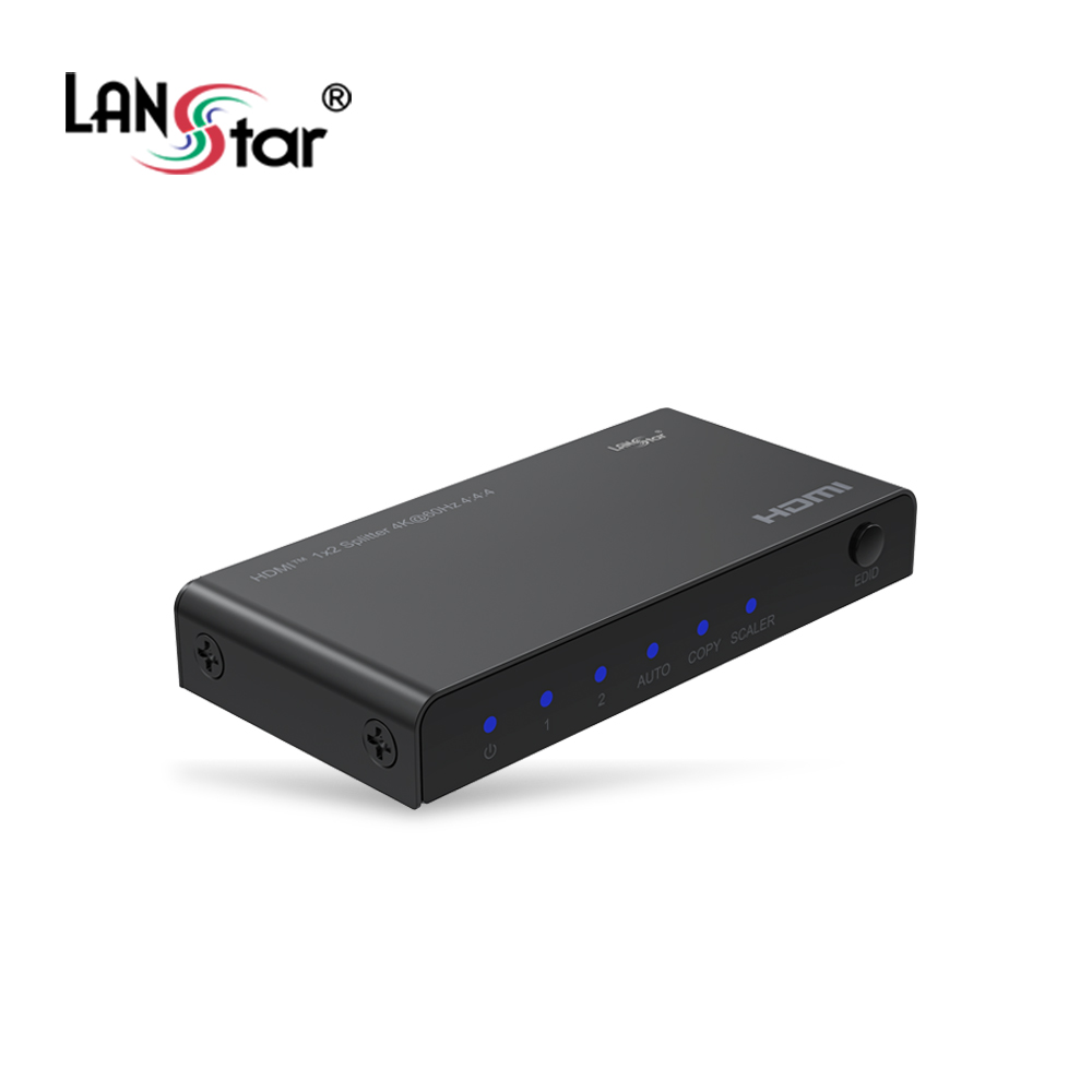 [LANstar] 1:2 HDMI 2.0 분배기, 다운스케일 기능 [30736]