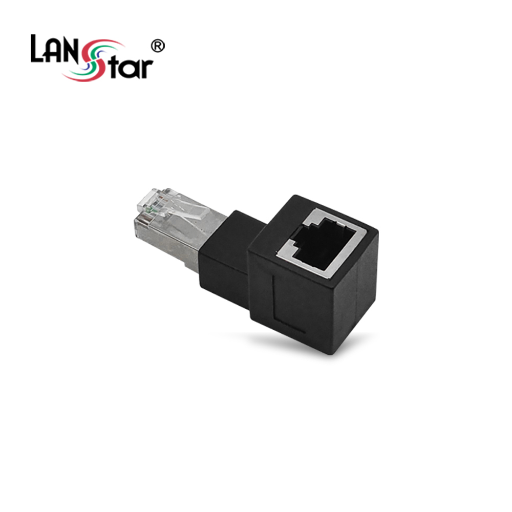 [LANstar] RJ45 랜 연장 90도 꺾임 젠더, 상향 [30694]