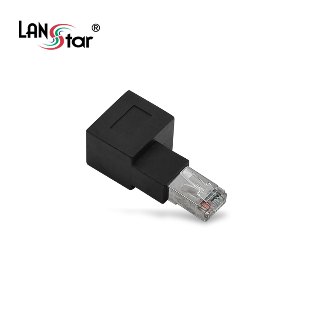 [LANstar] RJ45 랜 연장 90도 꺾임 젠더, 좌향 [30697]