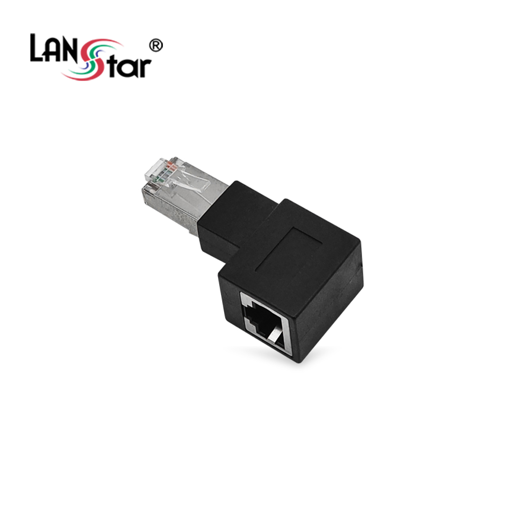 [LANstar] RJ45 랜 연장 90도 꺾임 젠더, 좌향 [30697]