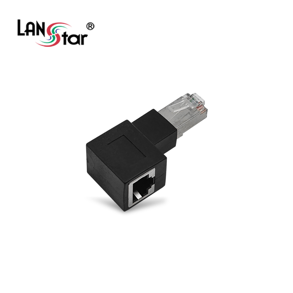 [LANstar] RJ45 랜 연장 90도 꺾임 젠더, 우향 [30696]