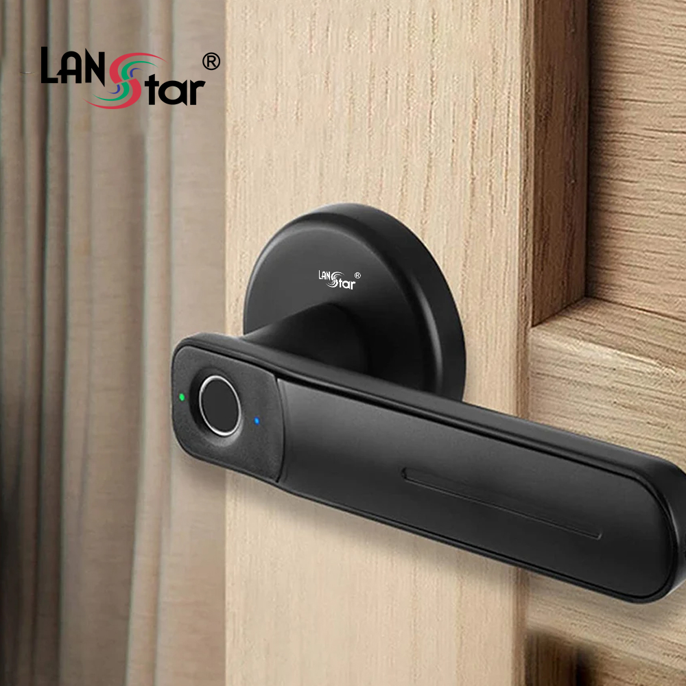 방문 손잡이 지문도어락 블랙색상