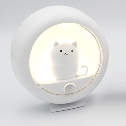 고양이 동작감지 센서등 화이트 LED 2단계 무드등 USB 충전 모션감지 계단 창고 장롱등