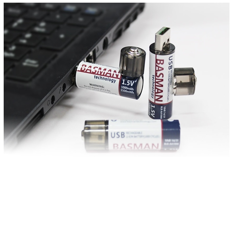 USB 충전식 건전지 AA 1.5v 1479mWh 2알1세트 리튬이온 배터리 AA-1000