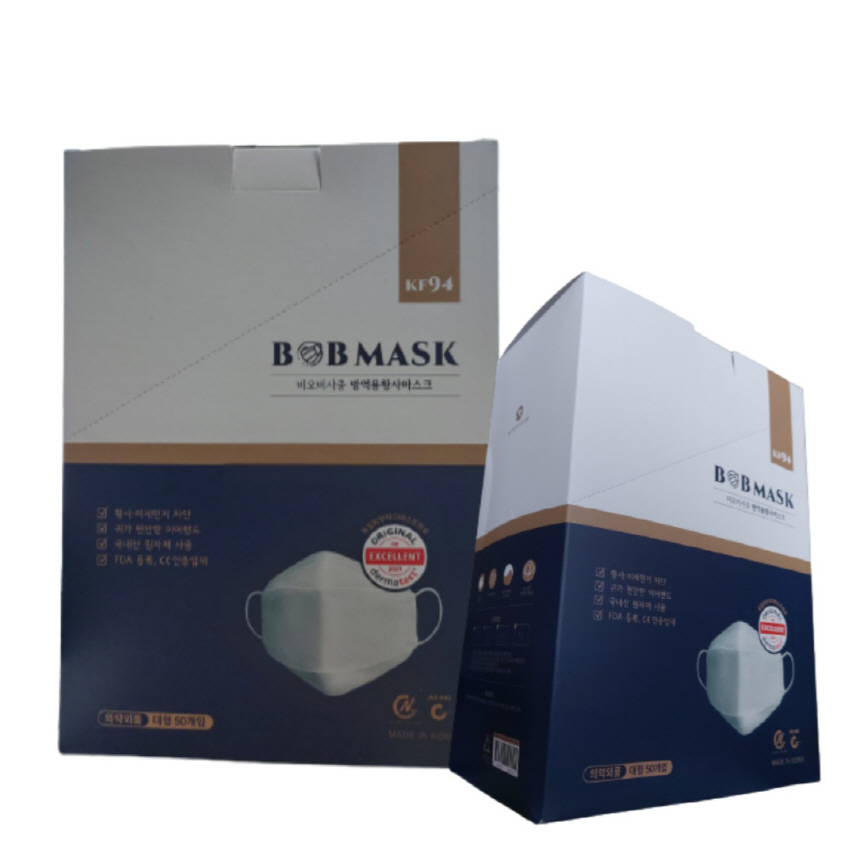 KF94 마스크 비말 미세먼지 국내제조 원단 4중 필터 개별포장 성인용 50매