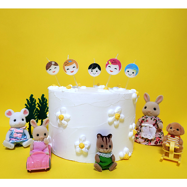 예쁜 케이크초 생일파티 장식 기념일초 패밀리 5개 1set