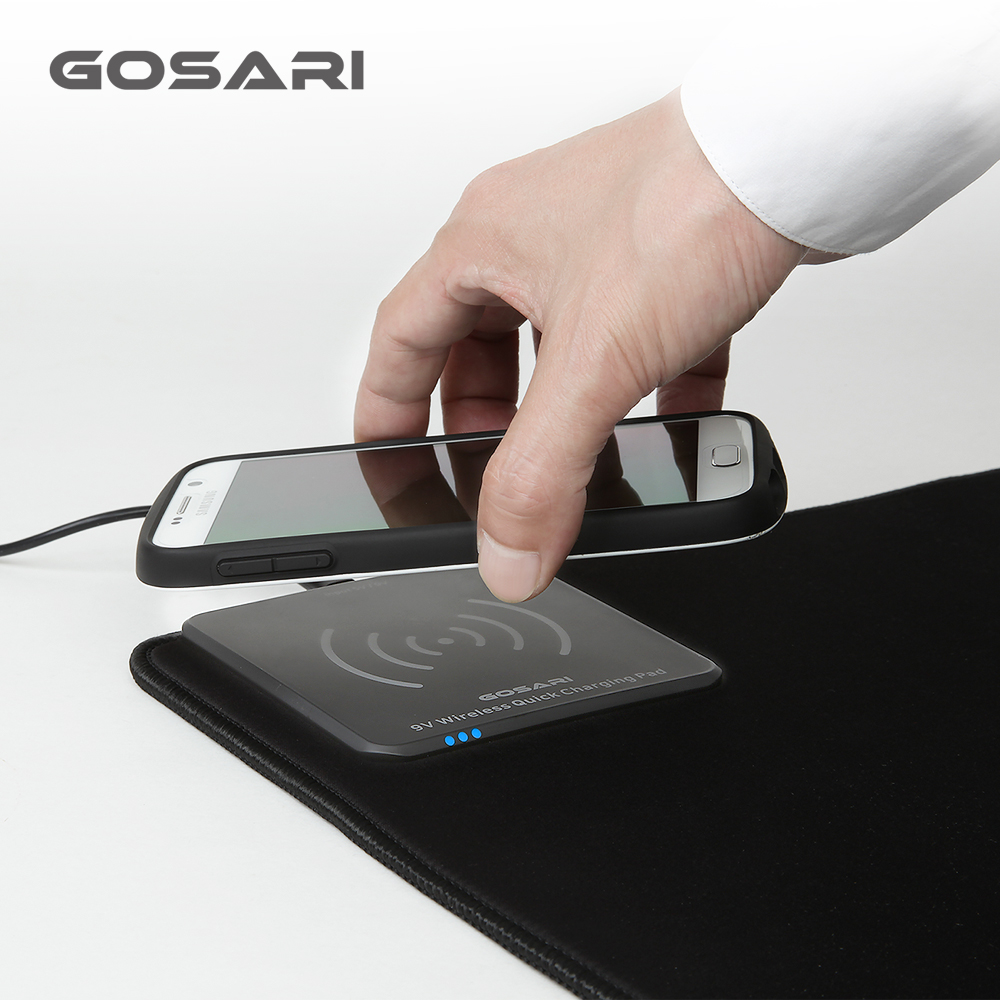 [GOSARI] 10W 고속무선충전 롱마우스패드