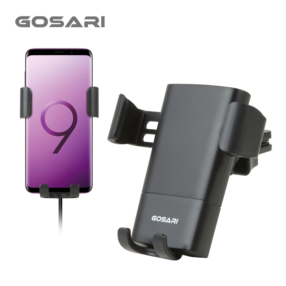 [GOSARI]Qi인증 10W 중력식차량용 고속 무선 충전기