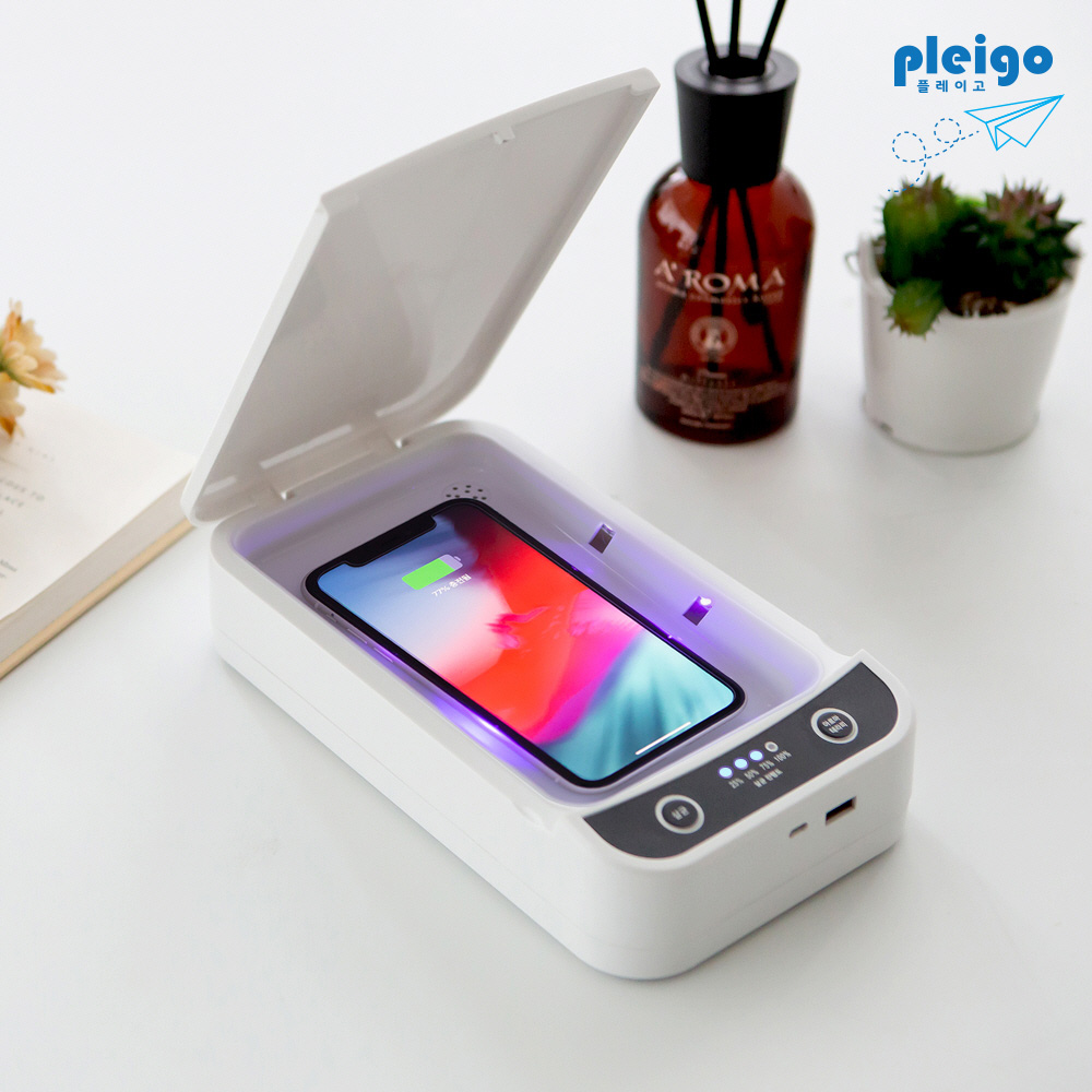 액센 플레이고 P300 10W 고속 무선충전 살균기