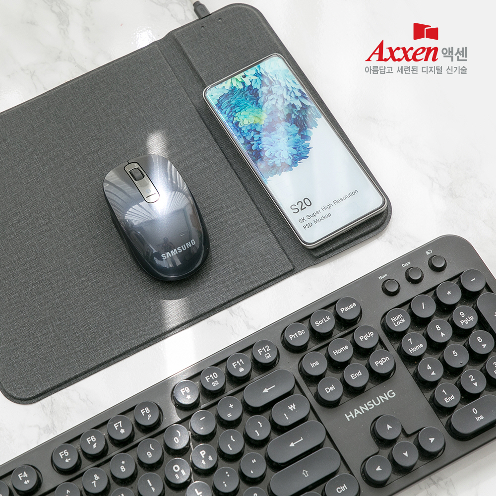 액센 MP250 15W 무선 충전 마우스패드