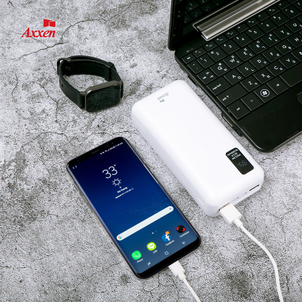 액센 NEW B330 듀얼 30000mAh QC3.0 PD 22.5W 보조배터리