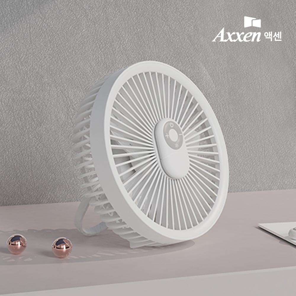 액센 F62 아웃도어 충전식 무드램프 선풍기 화이트
