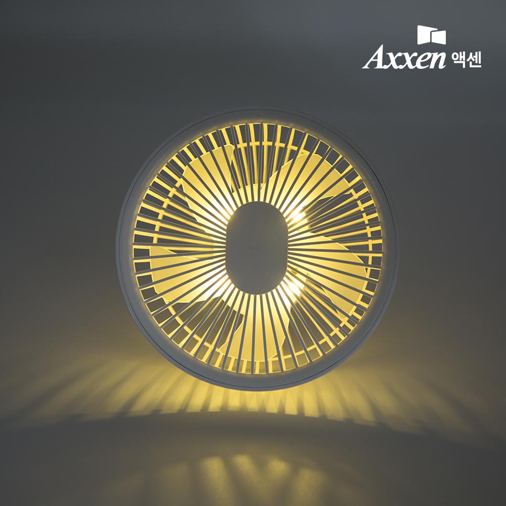 액센 F62 아웃도어 충전식 무드램프 선풍기 화이트