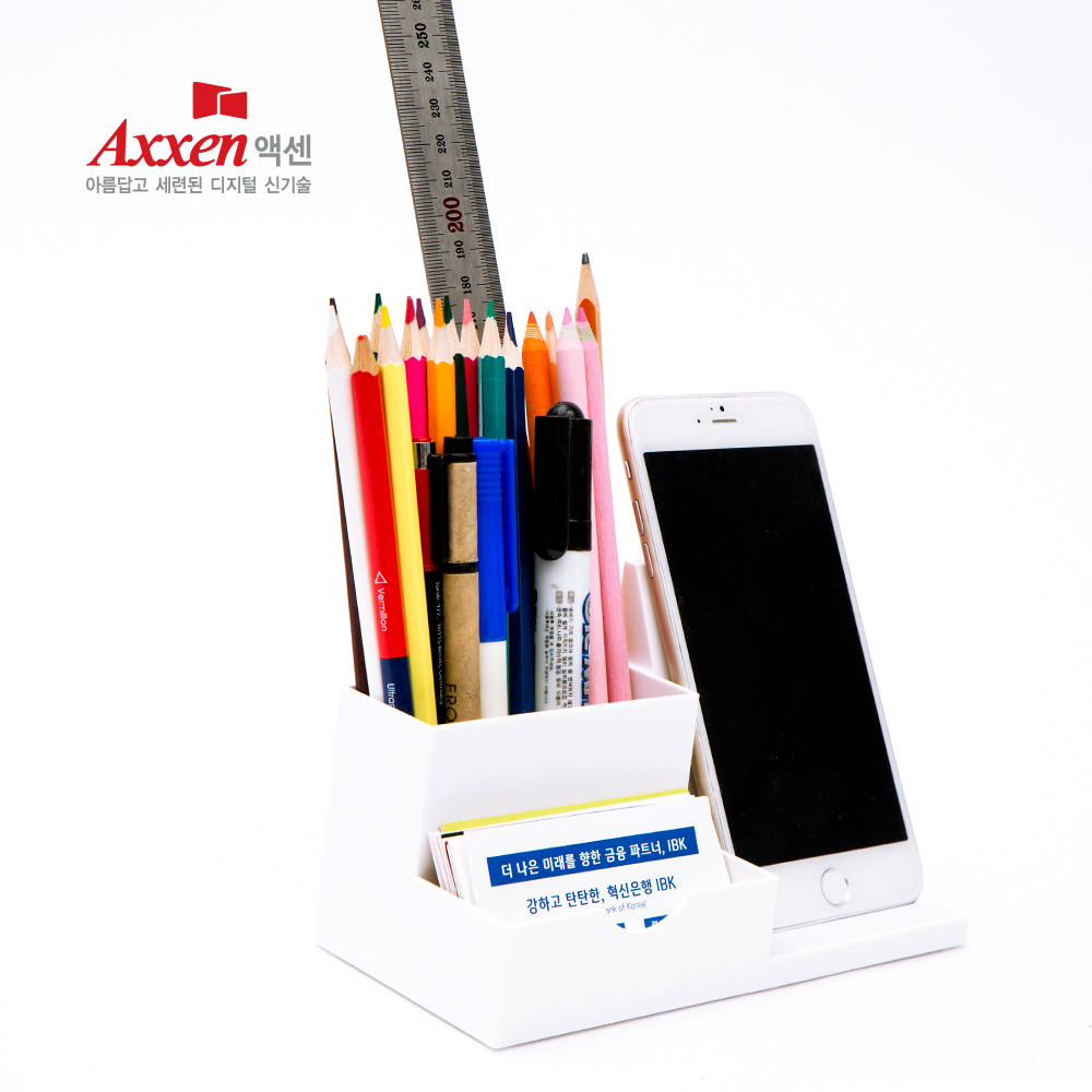 액센 A113 멀티 펜 명함홀더 고속 무선충전거치대