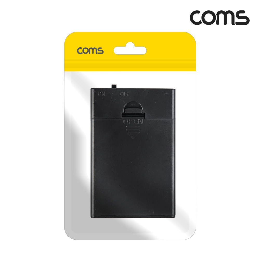 Coms 건전지 AA 3ea 비상충전 케이스 USB 전원 On/Off스위치 black