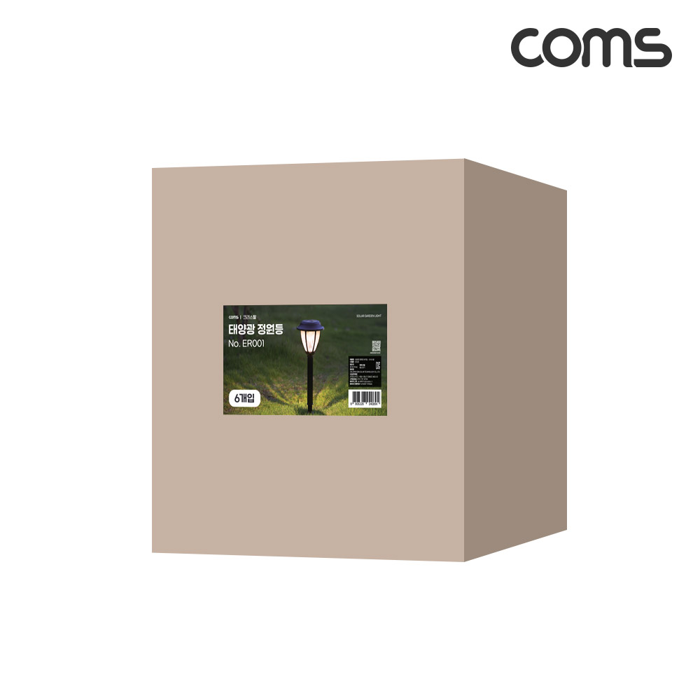 Coms 태양광 LED 정원등 크리스탈 6개입