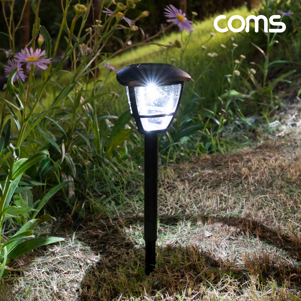 Coms 태양광 LED 정원등 6000K 백색 조명 6개입